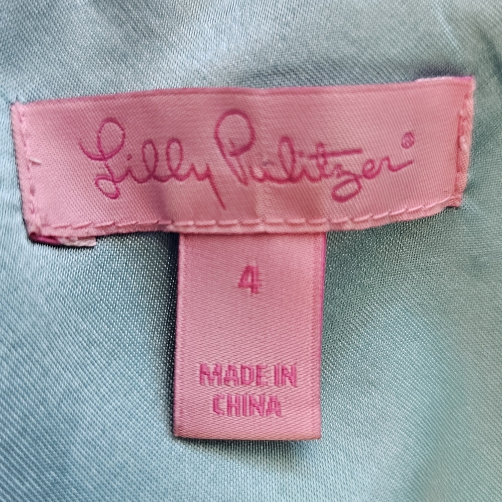 Lilly Pulitzer Raya Blue Icing Strapless Mint Aqua Beaded Sweetheart Dress - Picture 3 of 17